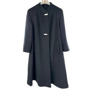 Greenleaf Original Womens Pure Wool Swing Coat With Gold Buttons & Pockets‎